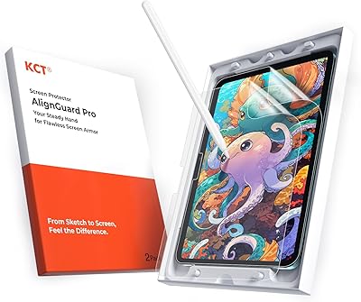 KCT 2 Pack Paperfeel Screen Protector Compatible with iPad Air 11 inch M3M2 20252024 with AlignGuard Pro Tray, Write as Real Paper, High Sensitivity, Anti Glare