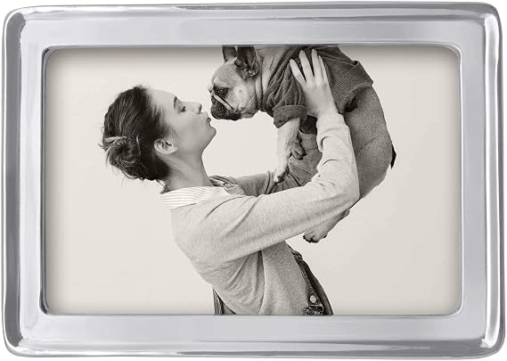 Mariposa Signature 4X6 Frame | Silver | Brillante | Frames | Decorative Photo Frames | Recycled SANDCAST Aluminum | Handmade in Mexico