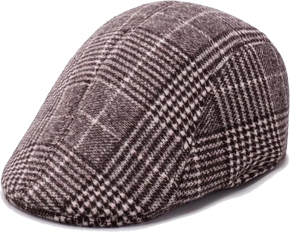 Classic Wool Herringbone Tweed Men Newsboy Cap Flat Gatsby Cap Ivy Cabbie Hat Medium