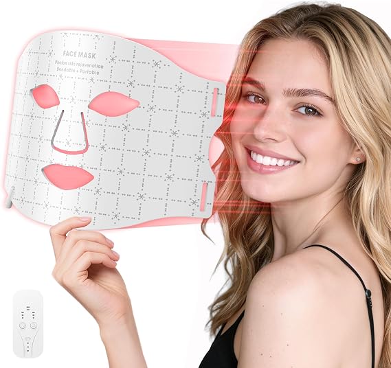 Red Light Therapy for Face, 7-1 Colors LED Light Therapy mask, Rechargeable LED Face Mask for Anti-Aging, Skin Firming & Radiant Glow at Home