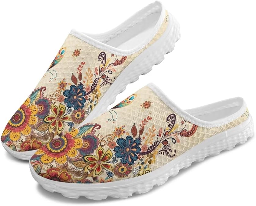 Mule Shoes for Women Summer Novelty Butterfly Outdoor Non-Slip Sneakers Hand Free Garden Walking Shoes Slip On