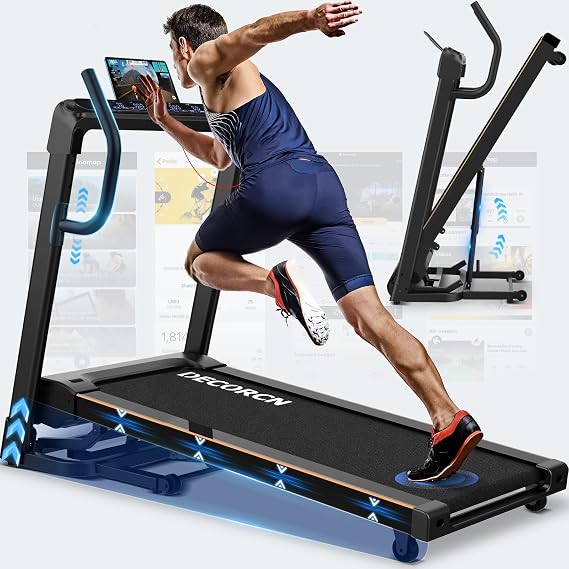 Treadmill for Home - 4.5 HP up to 16 km/h. Professional Large Running Surface Treadmill Foldable 20 Inclination Levels Quiet Walking Pad with Bluetooth up to 150 kg - Ideal for Marathon
