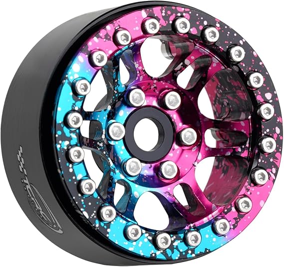 4PCS Splash Anodizing Aluminum 1.9 Inch Beadlock Wheels Hubs for 1/10 RC Crawler Axial Wraith RR10 YETI SCX10 D90 TRAXXAS TRX4 CC01