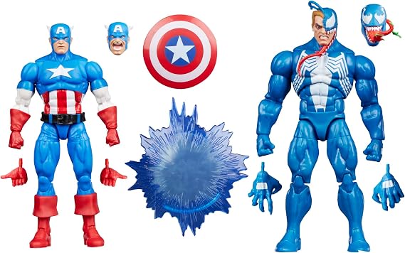 Marvel Legends Series Gamerverse Captain America vs Venom Action Figure Collectibles, Blue