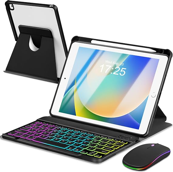 EAMPANG Case with Keyboard Mouse for iPad 9th 8th 7th Generation 10.2 inch