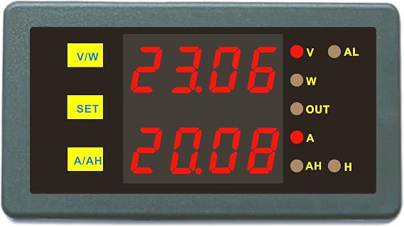 DC Programmable Meter Controller 0-200V 0-50A Volt Amp Power Ah Auto Shut Down