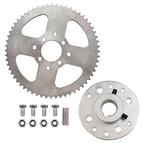 Go Kart 1" Bore 1/4" Keyway Rear Steel Sprocket with 8 Hole 420 60T Chain Rear Drive Sprocket for Go Kart Cart Parts