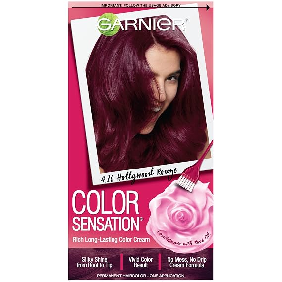 Garnier Hair Color Sensation Rich LongLasting Color Cream, 4.26 Intense Burgundy, 1 Count
