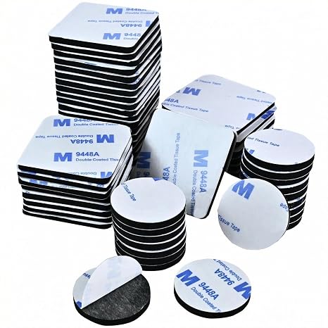 Double Sided Foam Tape,Heavy Duty Mounting Tape,56Pcs 3mm thickness Self-Adhesive Tape,Super-Sticky Black Strong Pads Include Square Round,Waterproof for Walls Door Wood Metals Glass Papers (Black)