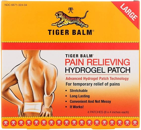 Tiger Balm Pain Relieving Patch Large, 4 Count (Pack of 6)