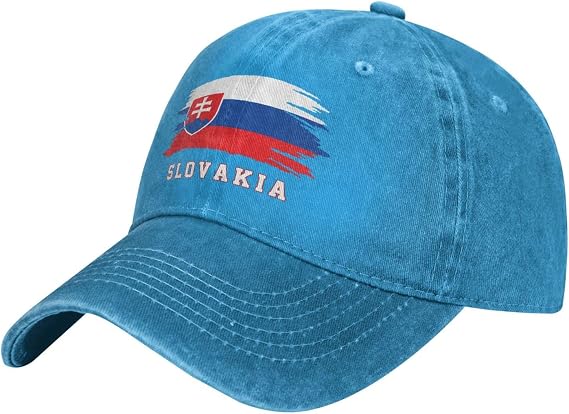 Slovakia Flag Slovak Baseball Cap Denim Cotton Mens Adjustable Hat Patriotic Caps