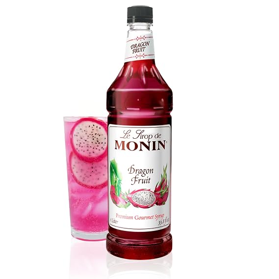 Monin Dragon Fruit Syrup for Drinks - 1 liter / 33.8 fl oz