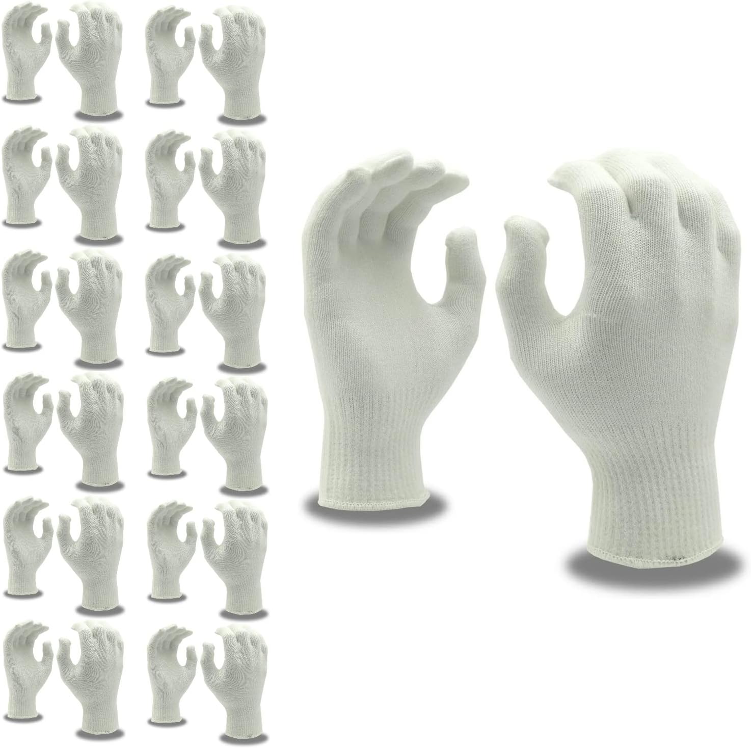 Cordova FB-C3730 White Thermastat Gloves with Machine Knit Liner, Large, 12-Pack