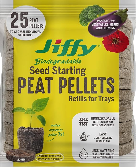 J4REFILL Professional Peat Pellets, Grows 25 Plants - Quantity 1