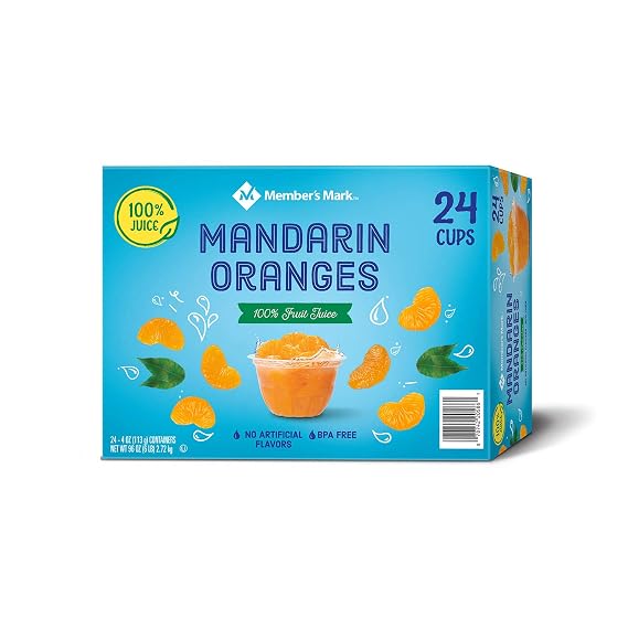 Member's Mark Mandarin Oranges, 4 Ounce (Pack of 24) (2 Pack)