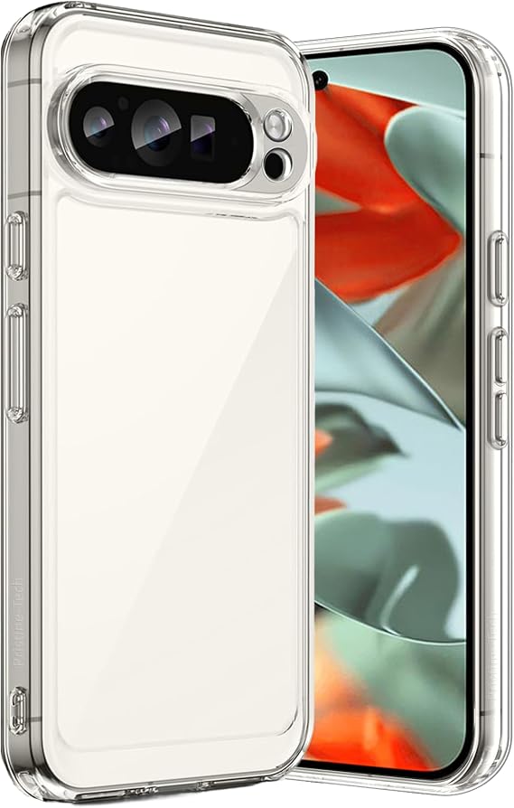 Google Pixel 9 Pro-XL Clear Military Grade Case - Drop Protection Anti-Yellowing Shockproof Transparent Phone Cover