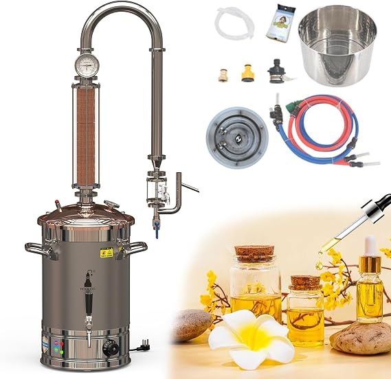 HOOLOO 6.3Gal Essential Oil Distiller,Electric Still,Hydrosol Distiller