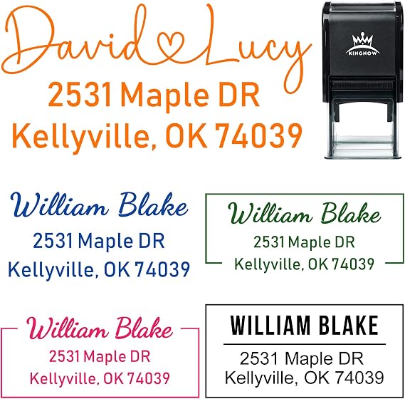 Address Self Inking Stamps Personalized Business Stamp 4 Sizes Designs and 9 Ink Colors Choices
