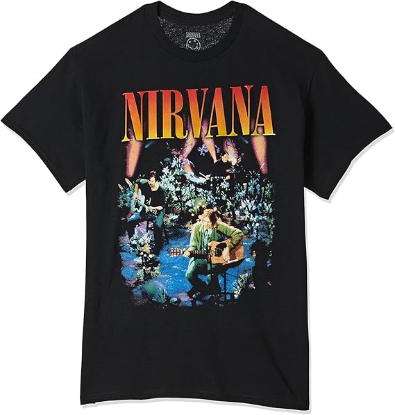 Nirvana Men's Live in Concert Photo T-Shirt | Officially Licensed Merchandise