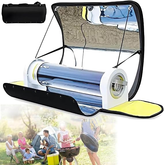 Solar Oven Portable Oven, Solar Powered Camping Grill, Camp Stove Solar Cooker, 4.5L Large Capacity for Camping or Hiking, Dinner for 4-5 People