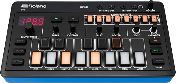 Roland AIRA Compact J-6 Portable Song Creation Machine with Professional Sound and Features | JUNO-60 Synth Engine & Presets | Chord Sequencer | Effects