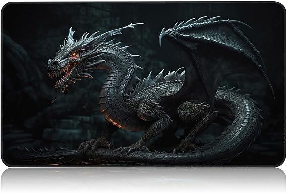 Magic TCG Rubber Playmat - Tabletop Card Playmat with Smooth Surface, Dragon Inked Game Mat