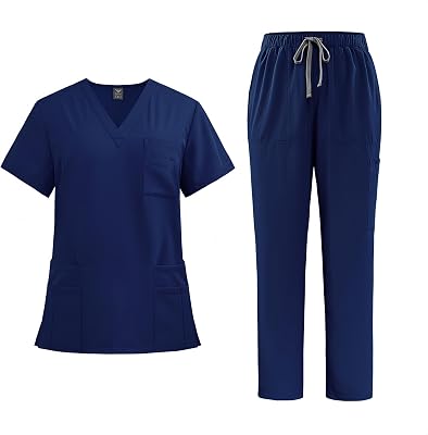 Unisex Scrubs Medical Uniform, V-Neck with multiple pockets, for doctors, nurses, beauty salons