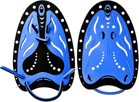 Professional Swim Paddles Swimming Paddles Hand Paddles Power Paddles For Swimming Training Aid Large Flat Paddles for Men Women Children(Blue）