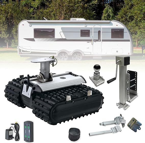 Electric Trailer Mover,450kg Load Capacity Electric Trailer Dolly,Motorised Camper Trolley Kit with Remote Control,Camper RV Caravan Boat Trailer Jack (B)