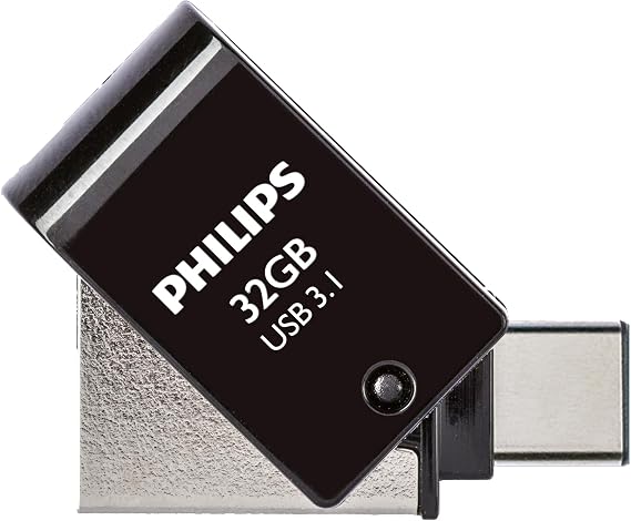 Philips 2 in 1 OTG Edition Ultra Speed USB-C/USB 3.1 dual USB flash drive USB memory 32 GB PC, laptop, computer, (Android) smartphone, tablet, ultra-small, up to 180 MB/s
