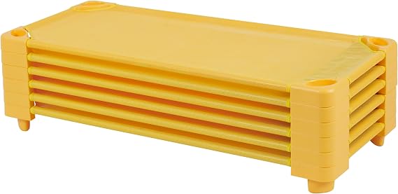 Back2School Express Stackable Cot, Ready-to-Assemble, 6-Pack, Yellow