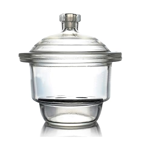 120mm / 5" Glass Desiccator Jar, Lab Dessicator Dryer with Porcelain Plate
