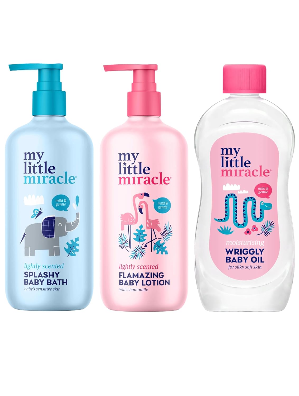 Baby Care Kit Baby Foam Bath Baby Lotion and Baby Oil 500 ml Ideal for All Skin Types Newborns and Older