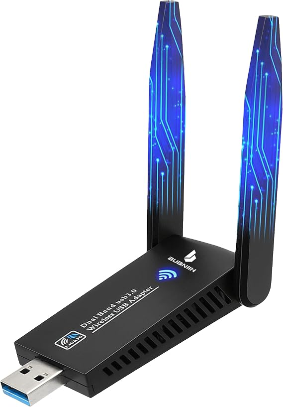 WiFi Adapter for Desktop PC, 1300Mbps Dual 5Dbi Antennas, USB 3.0