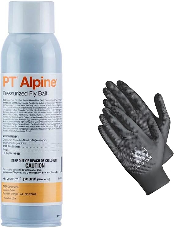 BASF PT Alpine Pressurized Fly Bait 16oz + Disposable Gloves