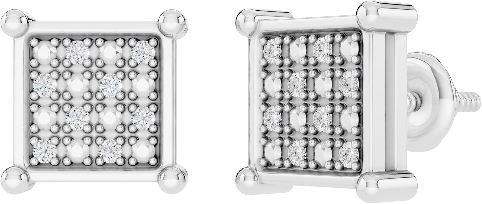 Dazzlingrock Out Studs in Unisex Design Ladies Mens Real Diamond Earrings