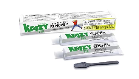 Krazy Fix Super Glue Remover, Gel Formula (2 x 0.3 oz Tubes)