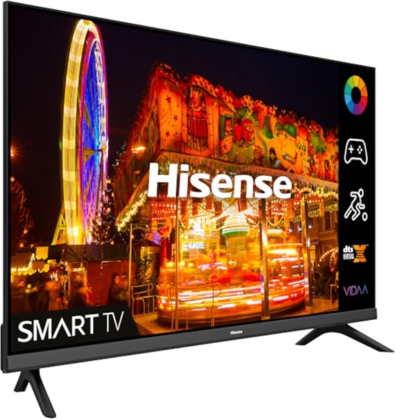 Hisense 32A4BGTUK (32 Inch) HD Smart TV, with Natural Colour Enhancer, DTS Virtual X, VIDAA U5 OS, Youtube, Netflix, Disney +, Freeview Play and WiFi (2022 NEW), Operating System VIDAA [Energy Class F]