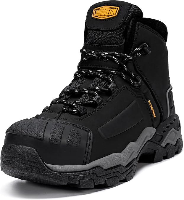 LARNMERN S3 Steel Toe Boots for Men Waterproof Work Boots 7.5-12UK