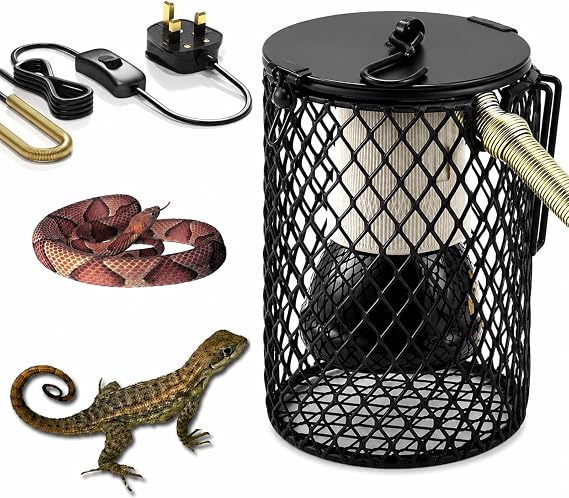 Reptile Heat Lamp - 100W Ceramic Holder for Tortoise, Lizard, Snake With Safe Infrared Heater - Perfect for Terrariums
