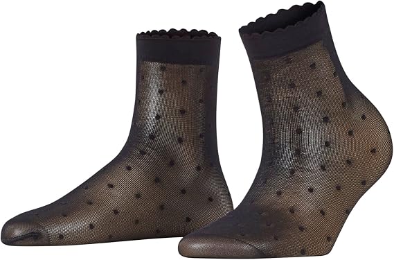 FALKE Women's Dot 15 Denier Dress Socks, Patterned, Sheer, 1 Pair