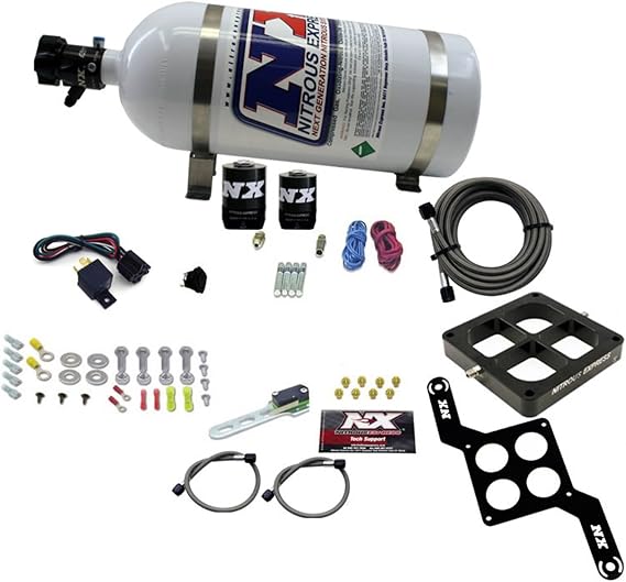 Nitrous Express - Dominator Single Entry Billet Crossbar RNC Nitrous Kit (250-750HP) w/10lb Bottle (63870-10)