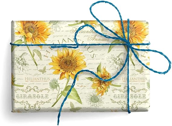 Kartos Sunflowers Italian Wrapping Paper, Folded