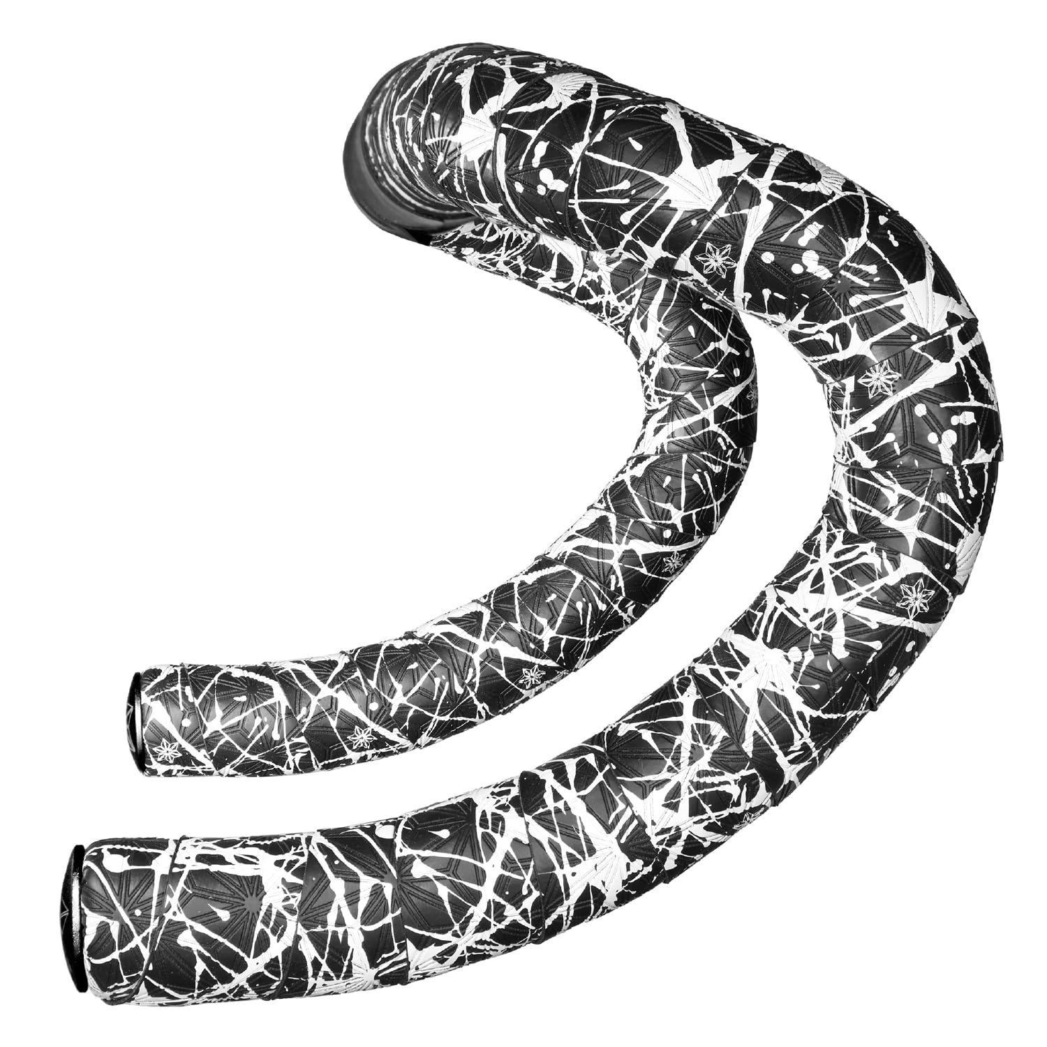 Supacaz Bar Tape – Length: 2200mm – Super Sticky Kush – Splat - White  Ano Black Plugs