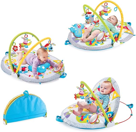Yookidoo Baby Play Gym & Infant Mat - Lay to Sit-Up 3-in-1 Activity Center
