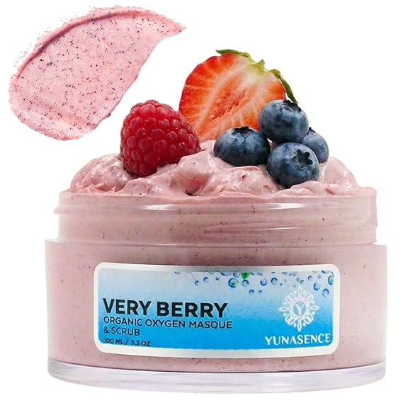 Sweetsation Therapy/Yunasence, Very Berry Oxygen Exfoliating Mask & Scrub w/Vitamin C, Enzymes & Superberries. Rejuvenating, Hydrating, Purifying, Pore cleansing.