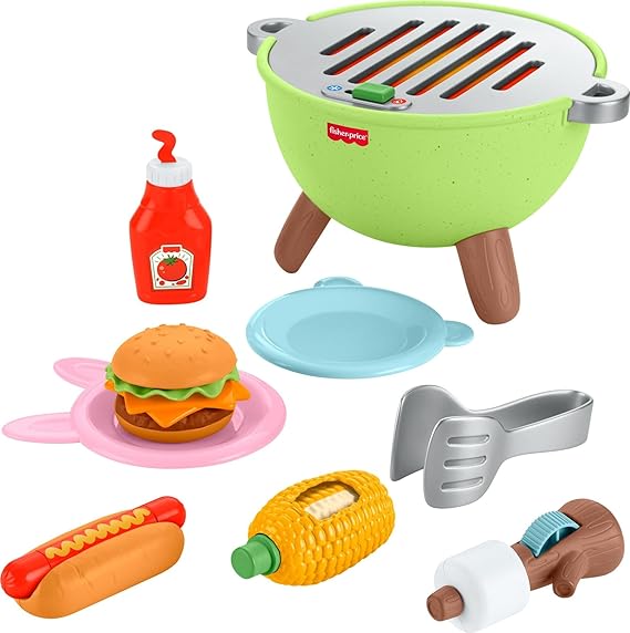 Fisher-Price Kamp Zamanı Barbekü Seti JLB82 | JLB82 14 parçalı mangal seti, elektronik içermez, okul öncesi çocuklar için, 2 yaşından büyük çocuklar için