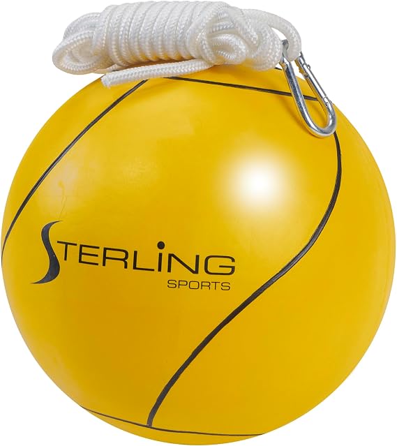 STERLING Sports Full Size Tetherball with Rope Set Neon Collection for Kids Outdoor Backyard Replacement Ball