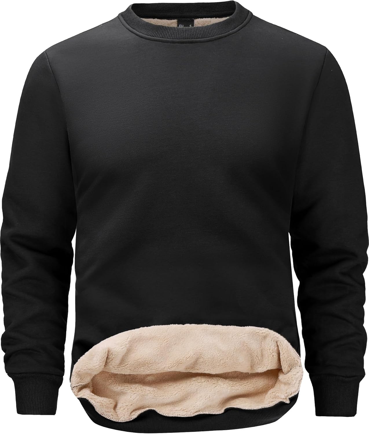 Tansozer Mens Lined Sweatshirts Winter Fleece Jumper Warm Pullover Long Sleeve Shirts