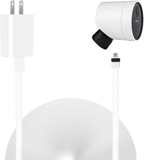 UYODM 33Ft/10m Power Cable Compatible with SimpliSafe Wireless Outdoor Security Camera, Weatherproof USB Cable Power Your SimpliSafe Outdoor Camera continuously- White